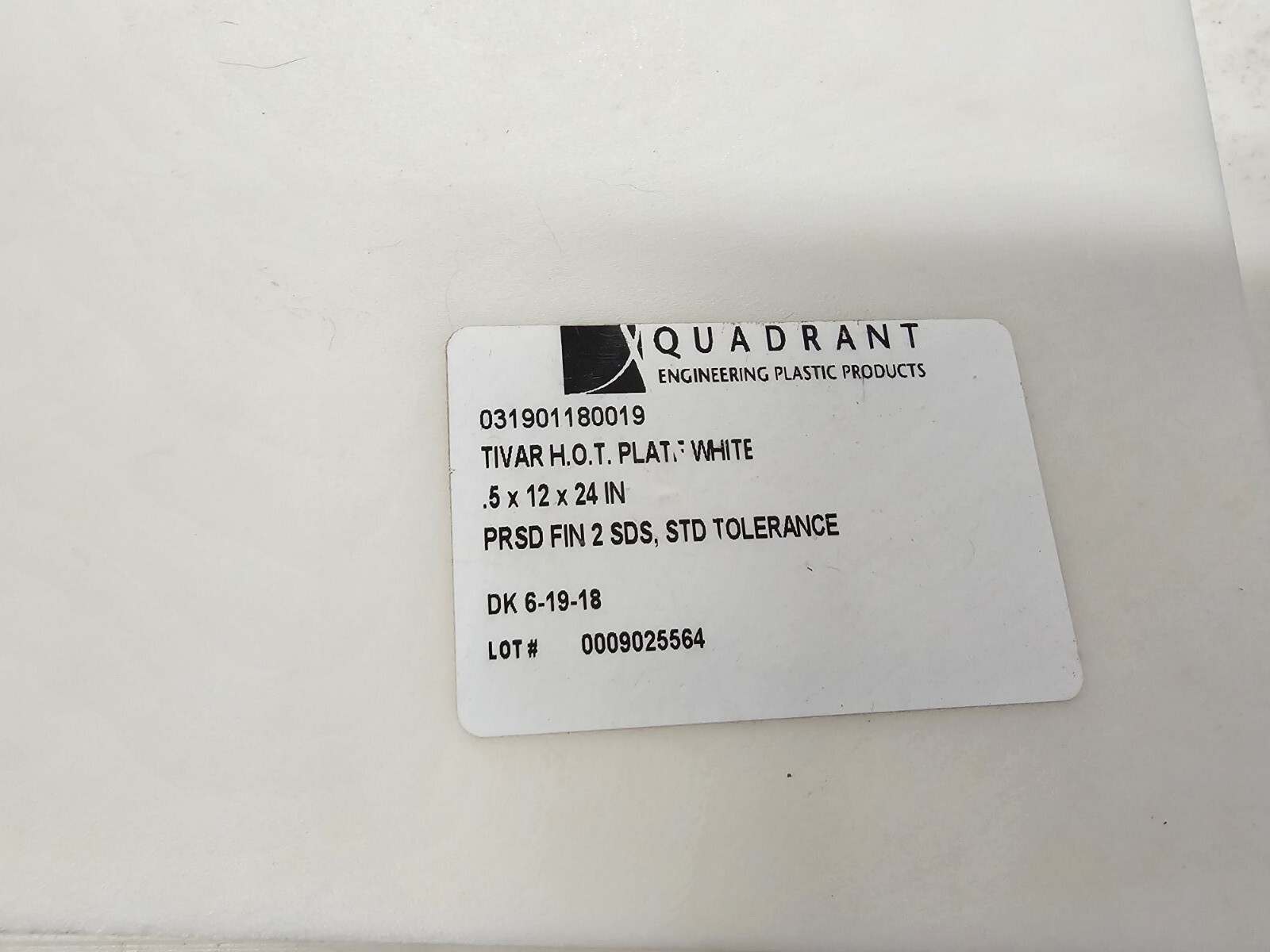 Tivar/UHMW PE White Sheet/Plate, U Channel, Rod, Angle Lot