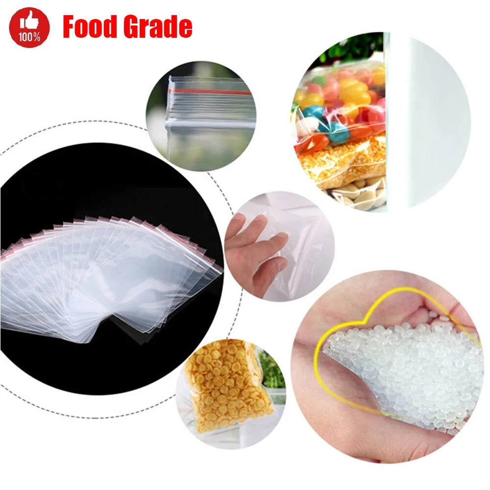 4x6cm-100PCS Clear Reclosable Zipper Bags Zip Seal Baggies Plastic Storage