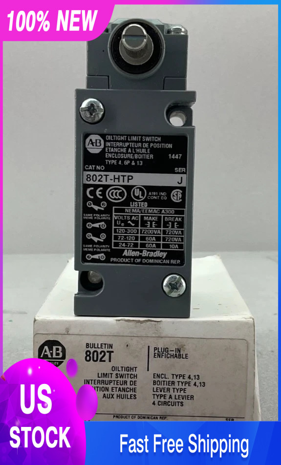 802T-HTP Metal Plug-In Oiltight Limit Switch 4-Circuit Allen Bradley 802T-HTP