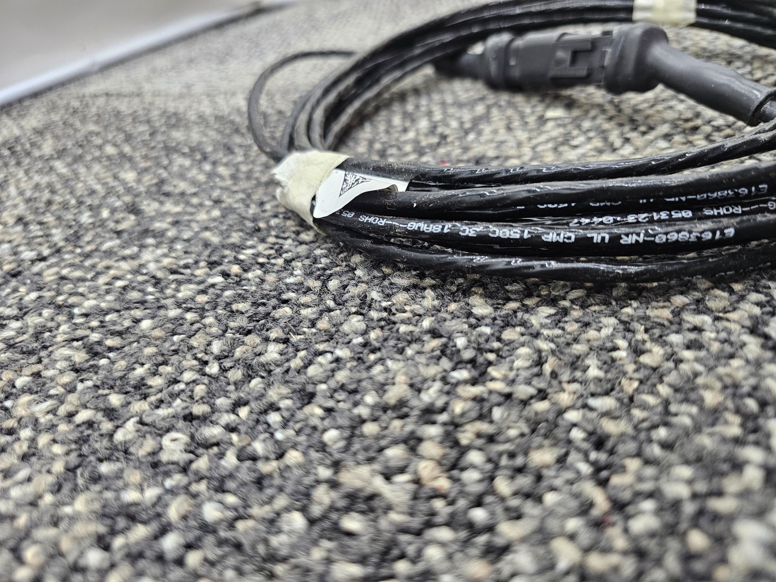 E163860-NR UL CMP 150C 3C 18AWG Black Electronic Cable with Sensor 5 Feet