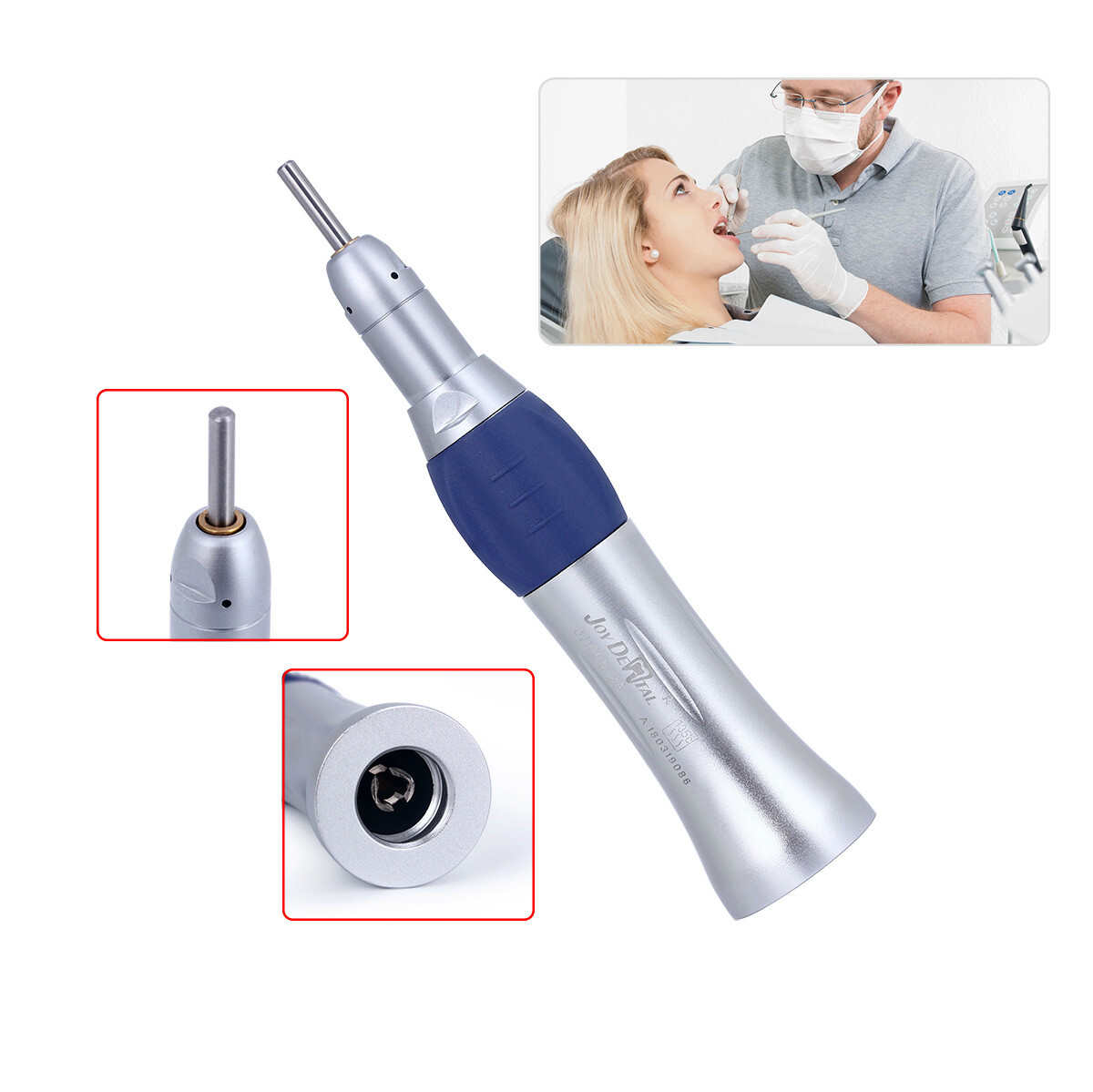 Dental Slow Low Speed Air Motor Straight Contra Angle Handpiece Kit 2/4 Hole