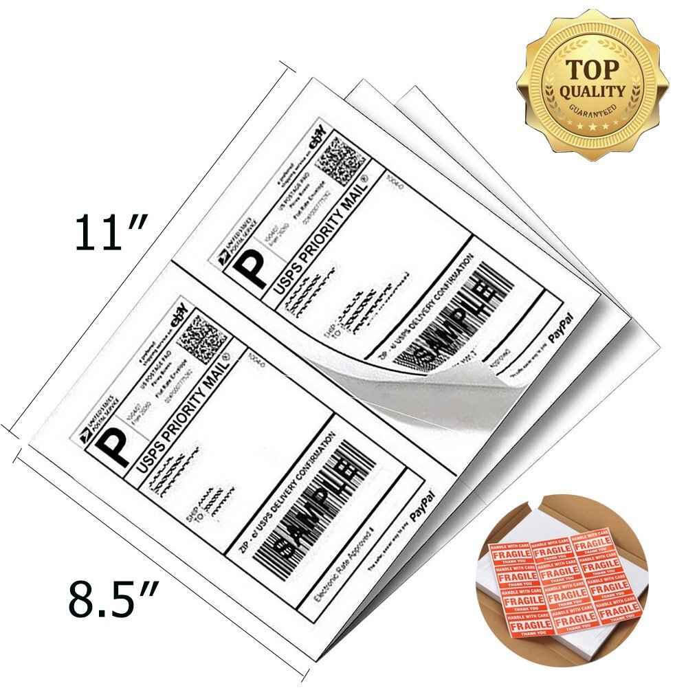 Premium 8.5×5.5 Half Sheet Self-adhesive Shipping Labels 2 Per Sheet