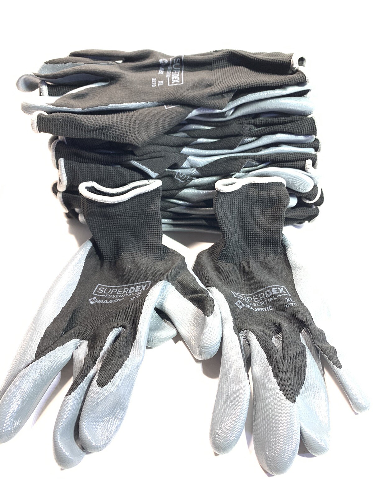12-Pair Majestic SuperDex Essential 3270-XL Nitrile Coated Palm 13GA Nylon Glove