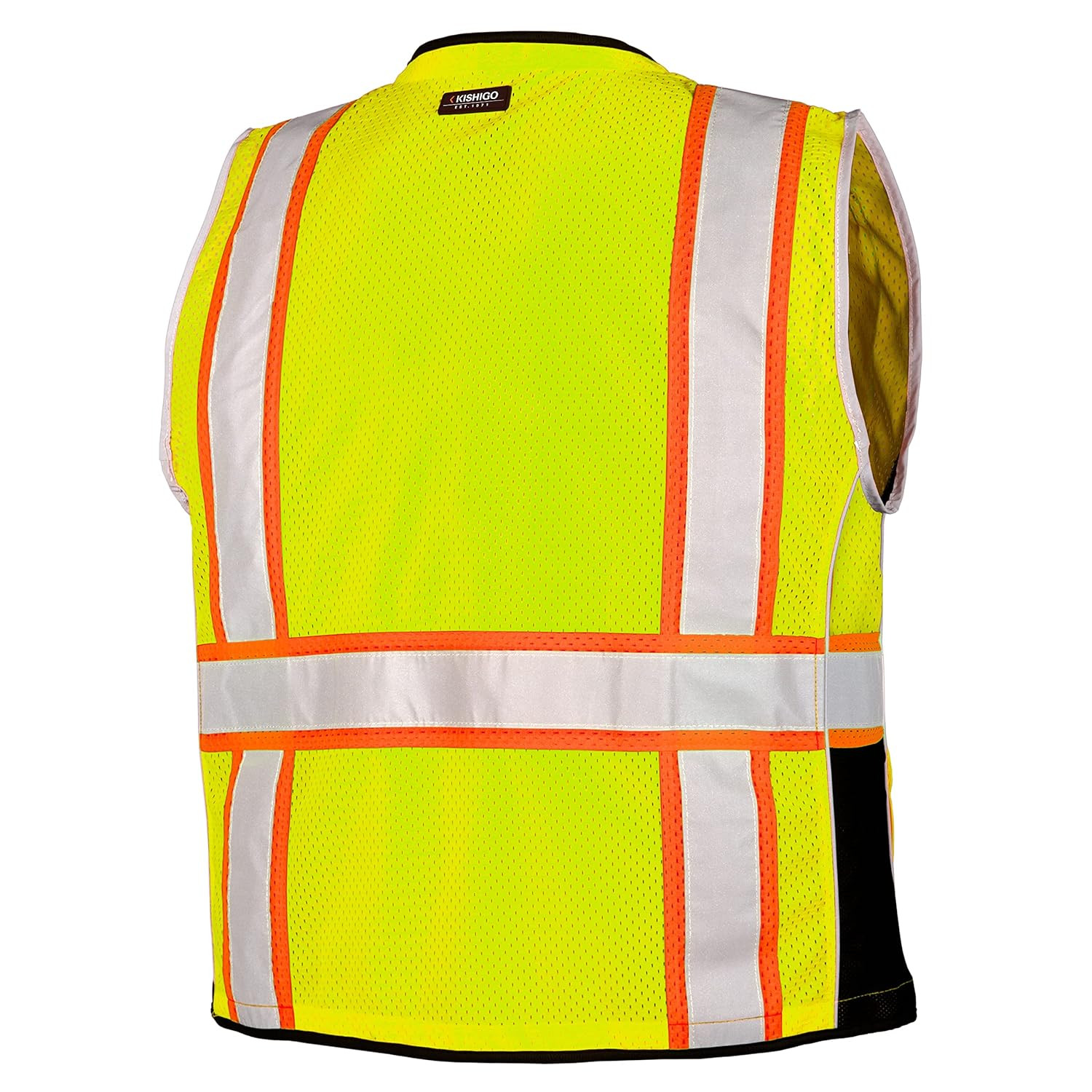 Premium Black Series Heavy Duty Unisex Reflective Safety Vest 1513, ANSI Type R