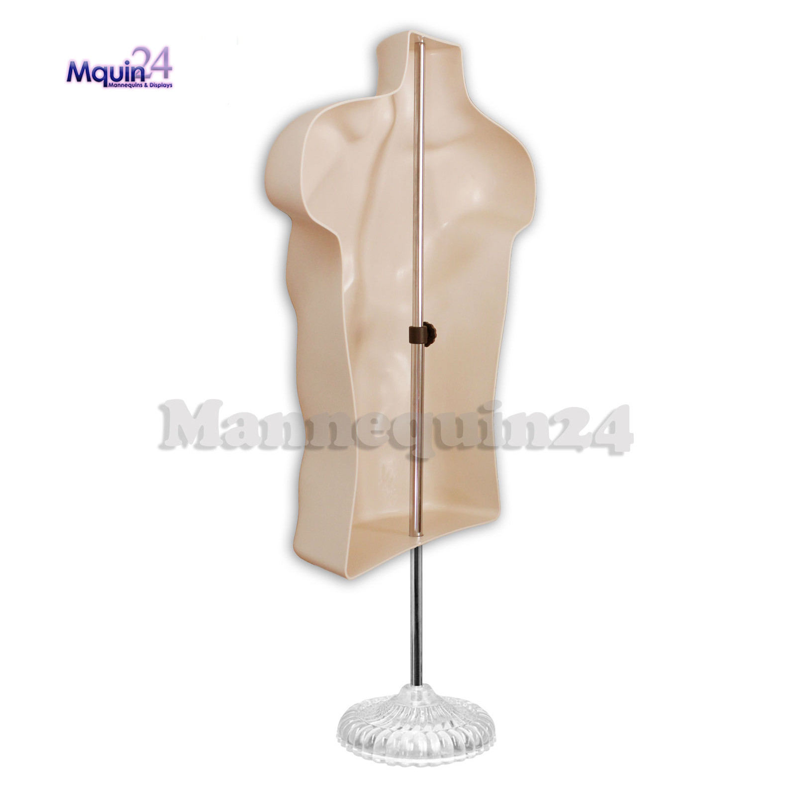 1 Mannequin Torso Flesh Male with Stand & Hanger -Plastic Men’s Body Form