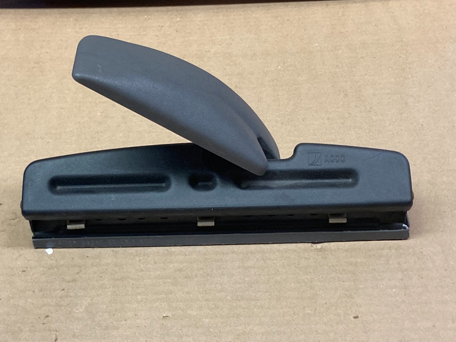 Acco 3 Hole Punch w/ Lever Handle Adjustable Hole Placement ~ Pre-Owned