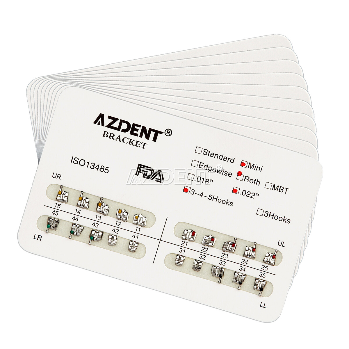 AZDENT Dental Ortho 1st Molar Buccal Tubes /Bracket Braces Mini MBT Roth 018/022
