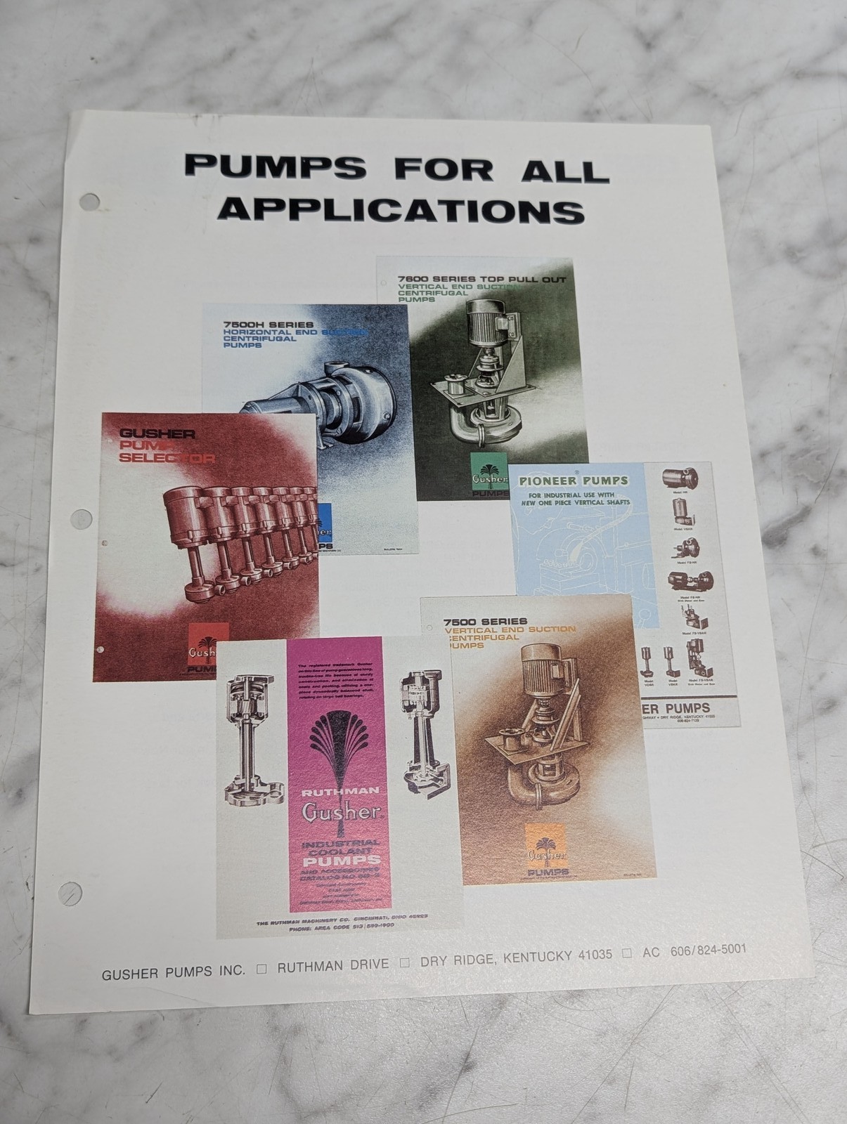 GUSHER PUMPS RUTHMAN FOR ALL APPLICATIONS PUMP SELECTOR SALES LITERATURE