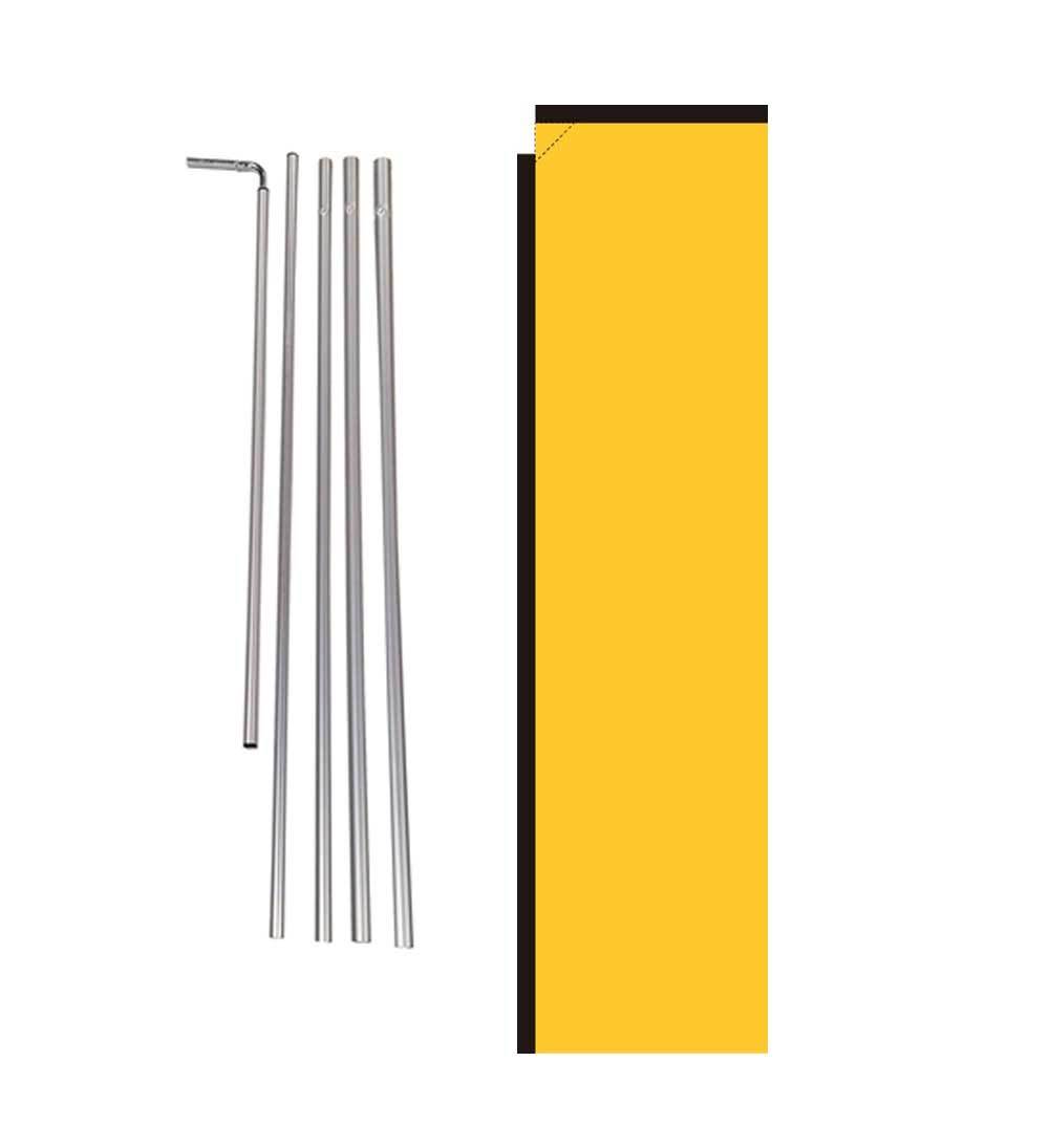 Solid Golden Yellow 15′ Advertising Rectangle Feather Banner Flag w/ pole+spike