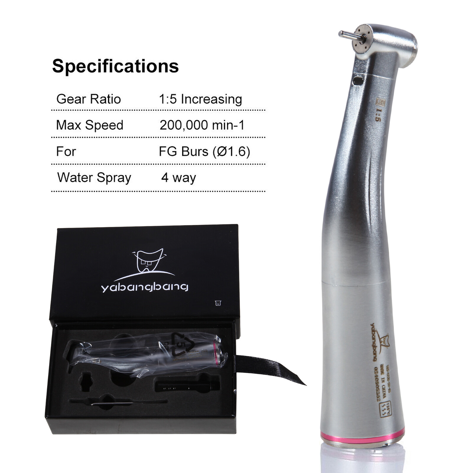 Dental 1:5 1:1 Fiber Optic LED Contra Angle Electric Handpiece Fit KaVo NSK COXO