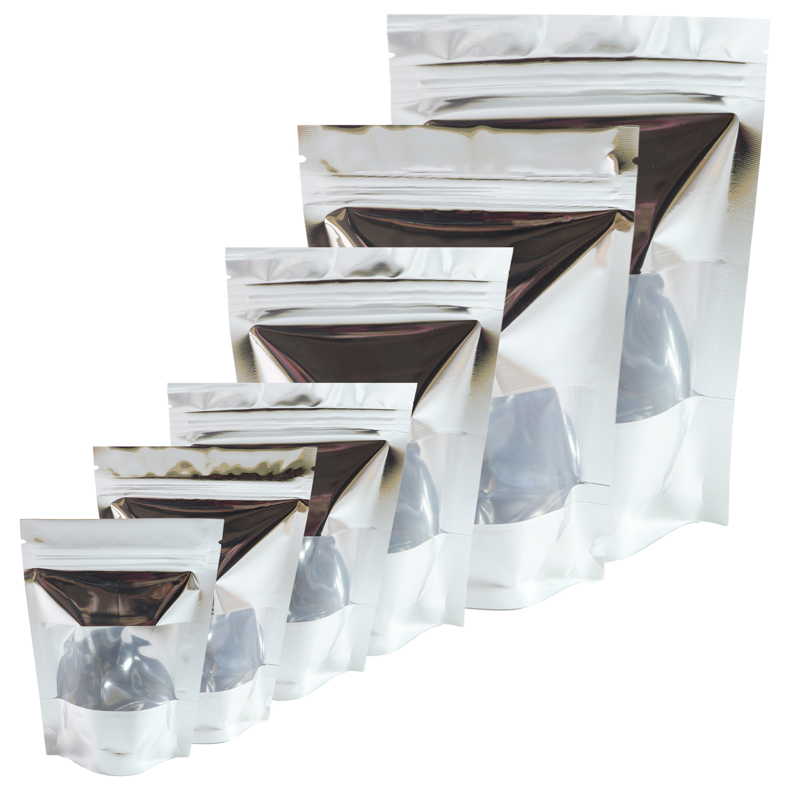 200 Silver Stand-Up Dry Food Mylar Pouches for Seeds and Grains