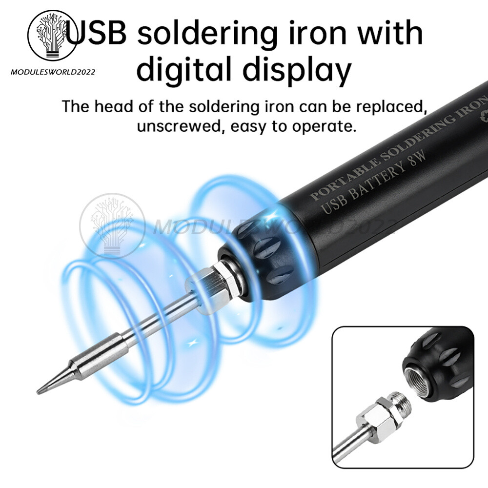 Digital USB Smart Temperature Adjustable Soldering Iron 800mAh battery Portable