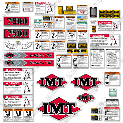 Fits IMT 7500 Decal Kit Full Sticker Set with Logos (22 FT Version)