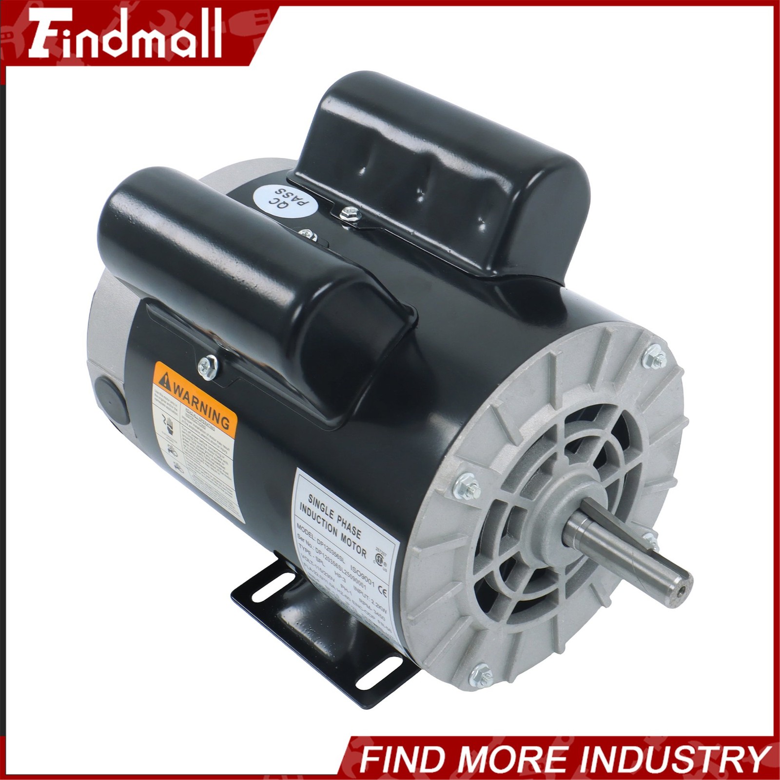 Findmall Electric Motor 3HP SPL 3450RPM 56 Frame 1Phase 115-230Volt