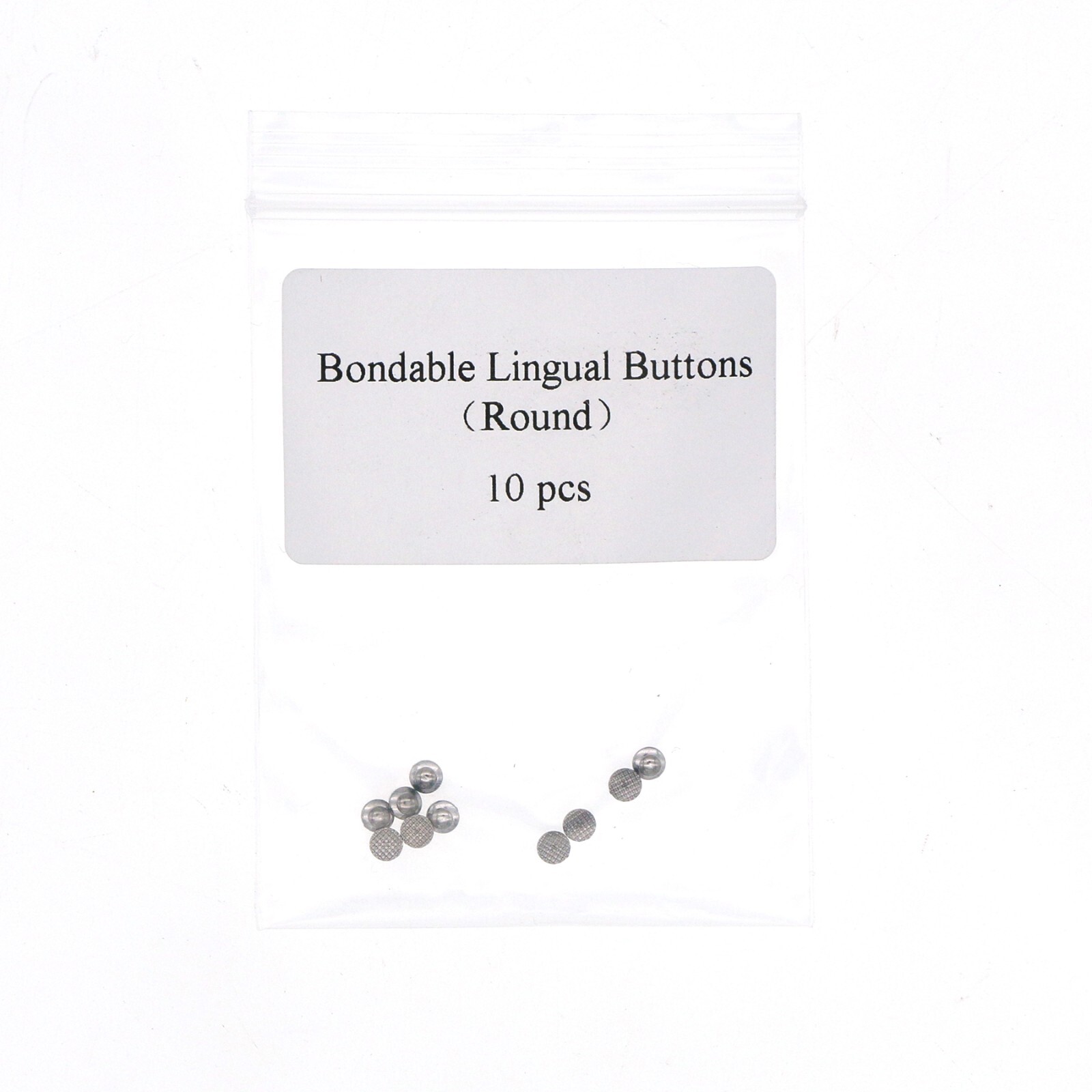 US 100Pcs Dental Ortho Lingual Buttons Ceramic/Metal Bondable Round Mesh Base