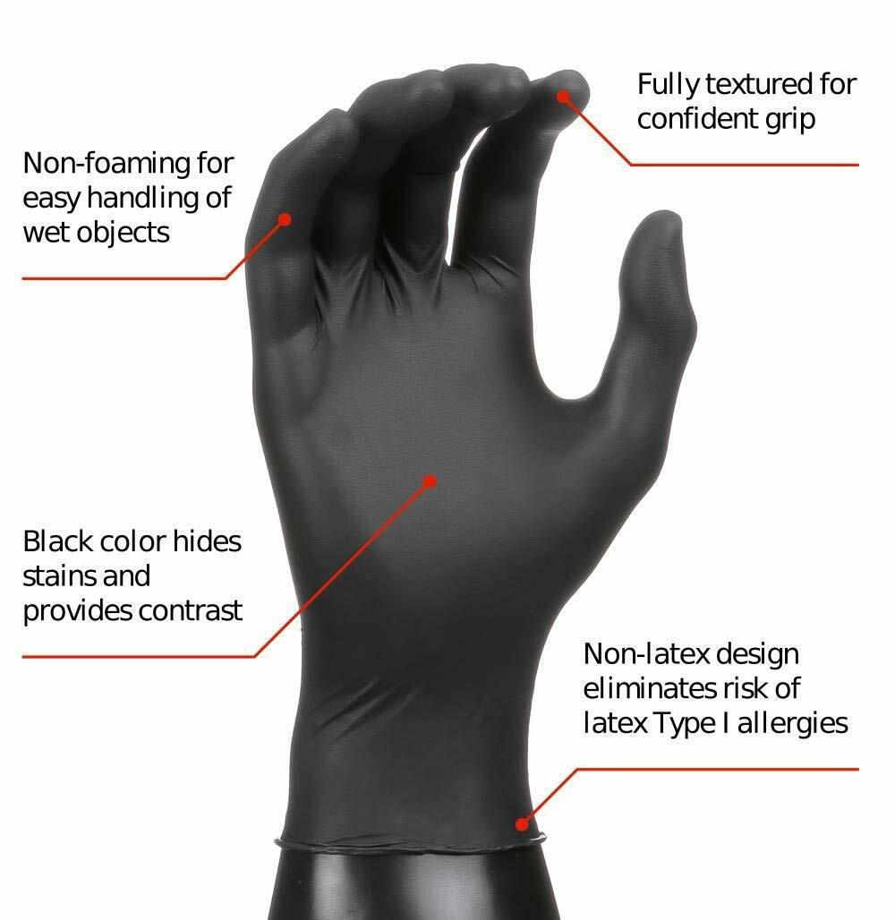 *300-Gloves* Microflex MidKnight Powder-Free Nitrile Medical Small MK-296-S