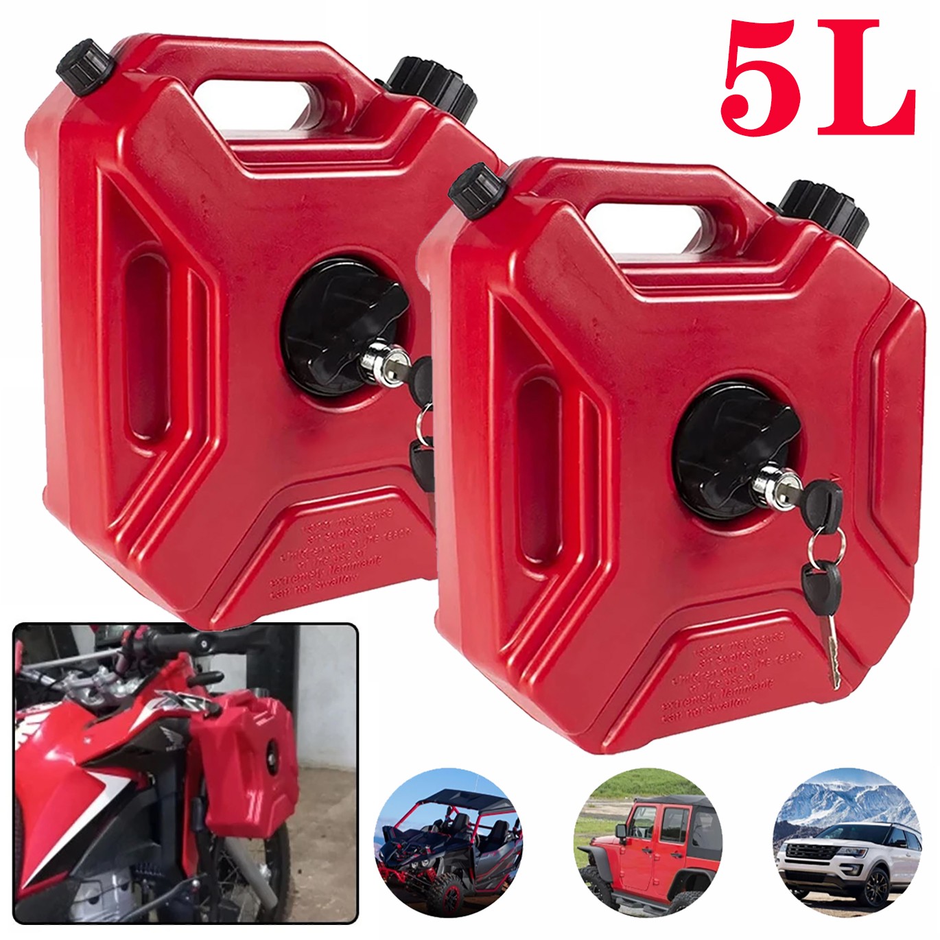 2Pack 1.3Gallon Gas Can with Auto Mount and One Gas Can Spout Replacement filter