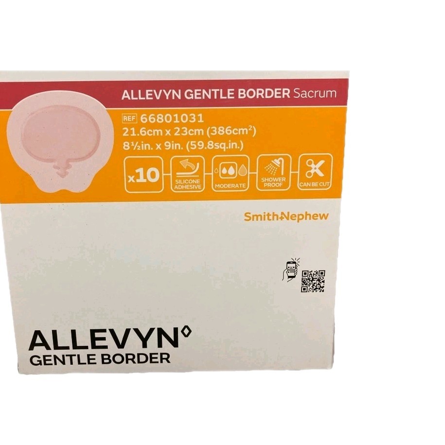 Allevyn 66801031 Gentle Border Sacrum Foam Dressing 8 1/2″ x 9″ Box of 10