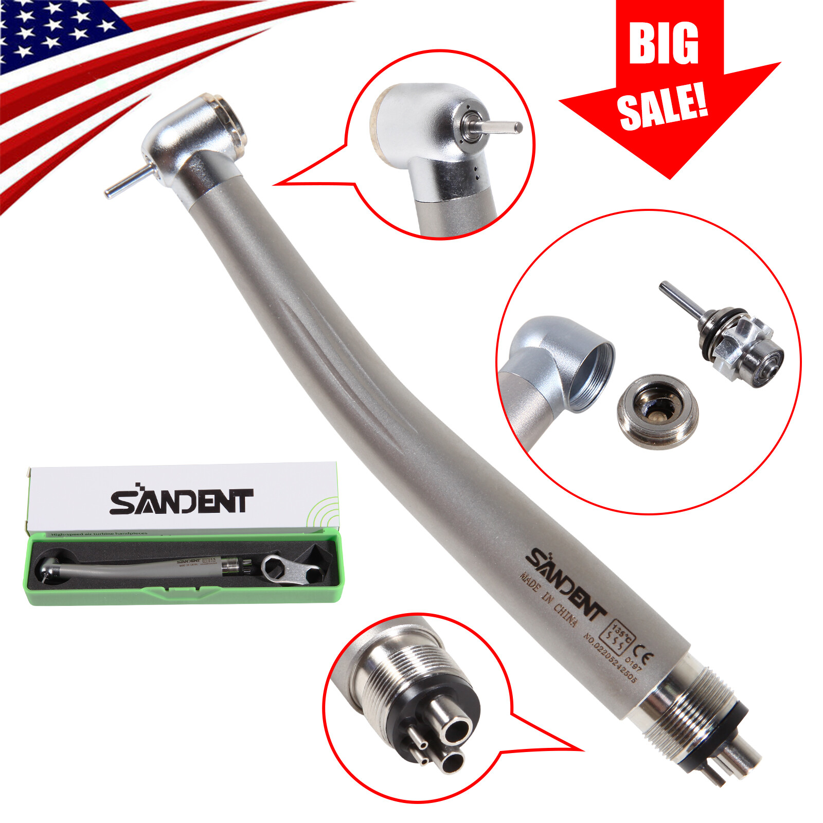 1-20Pcs Dental High Speed Handpiece Turbine Stainless Steel 4Holes STNABM TAL