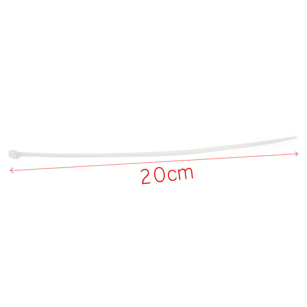 1000pcs Pack 8″ White Network Cable Cord Wire Tie Strap 50lbs Zip Nylon