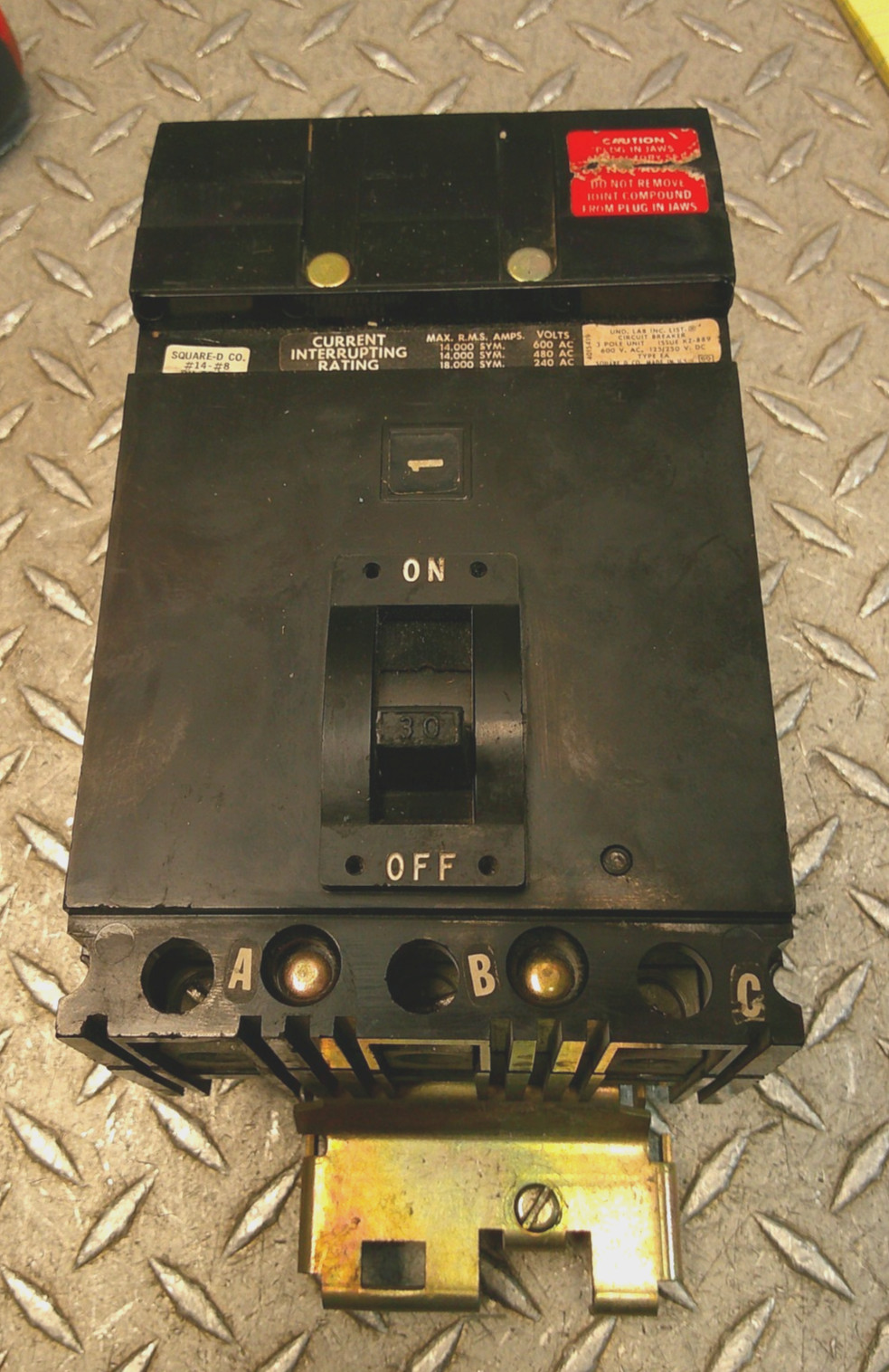Square D FA36030 Thermal-Magnetic Circuit Breaker 3-Poles, 30A