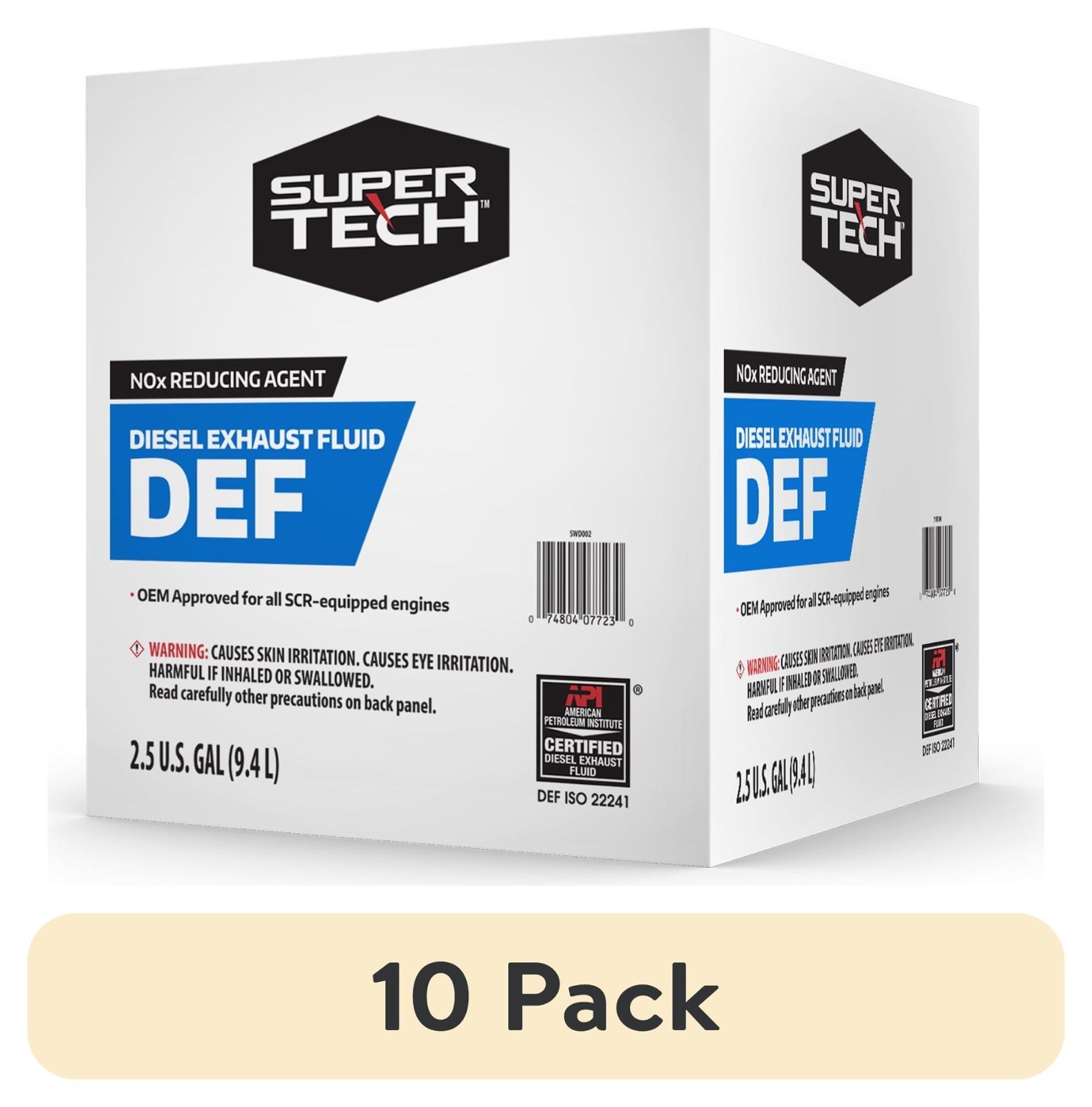 10 Pack Super Tech DEF 2.5 Gallon for Diesel Vehicles with SCR