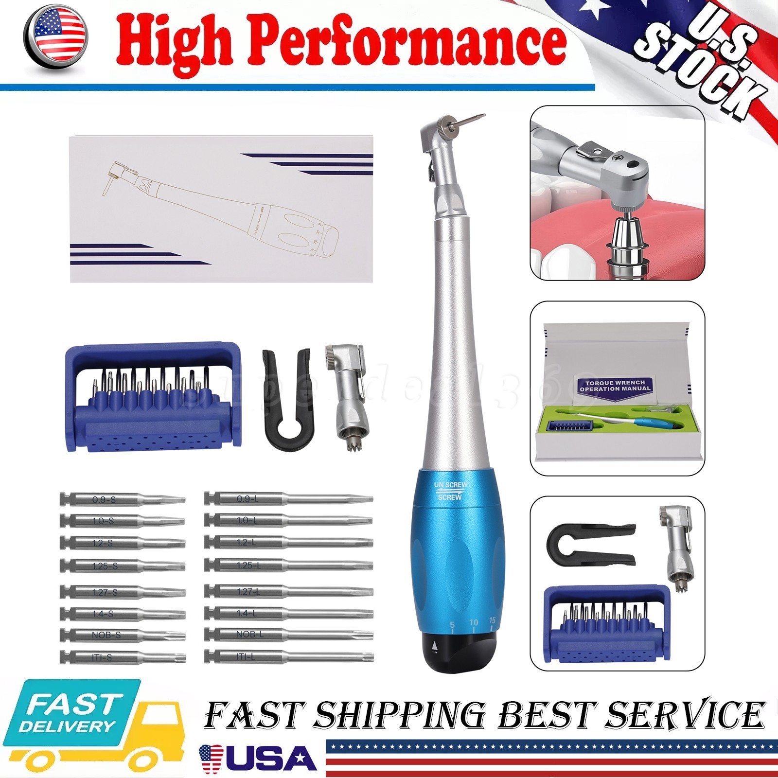 50Pc Dental Diamond Bur FG Straight Flat End SF-31 Standard for High-speed Drill
