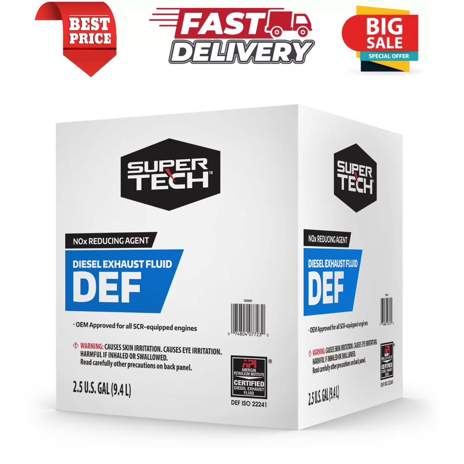 Super Tech DEF 2.5 Gallon, 9.4L for Diesel Fuel Vehicles, Free Shipping