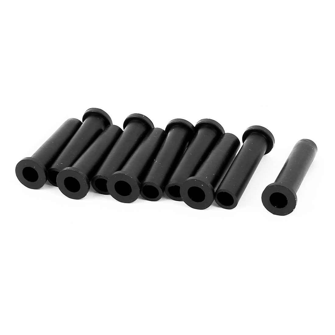 10pcs 33mm L 5mm ID Rubber Strain Relief Cord Boot Protector Cable Sleeve Hose