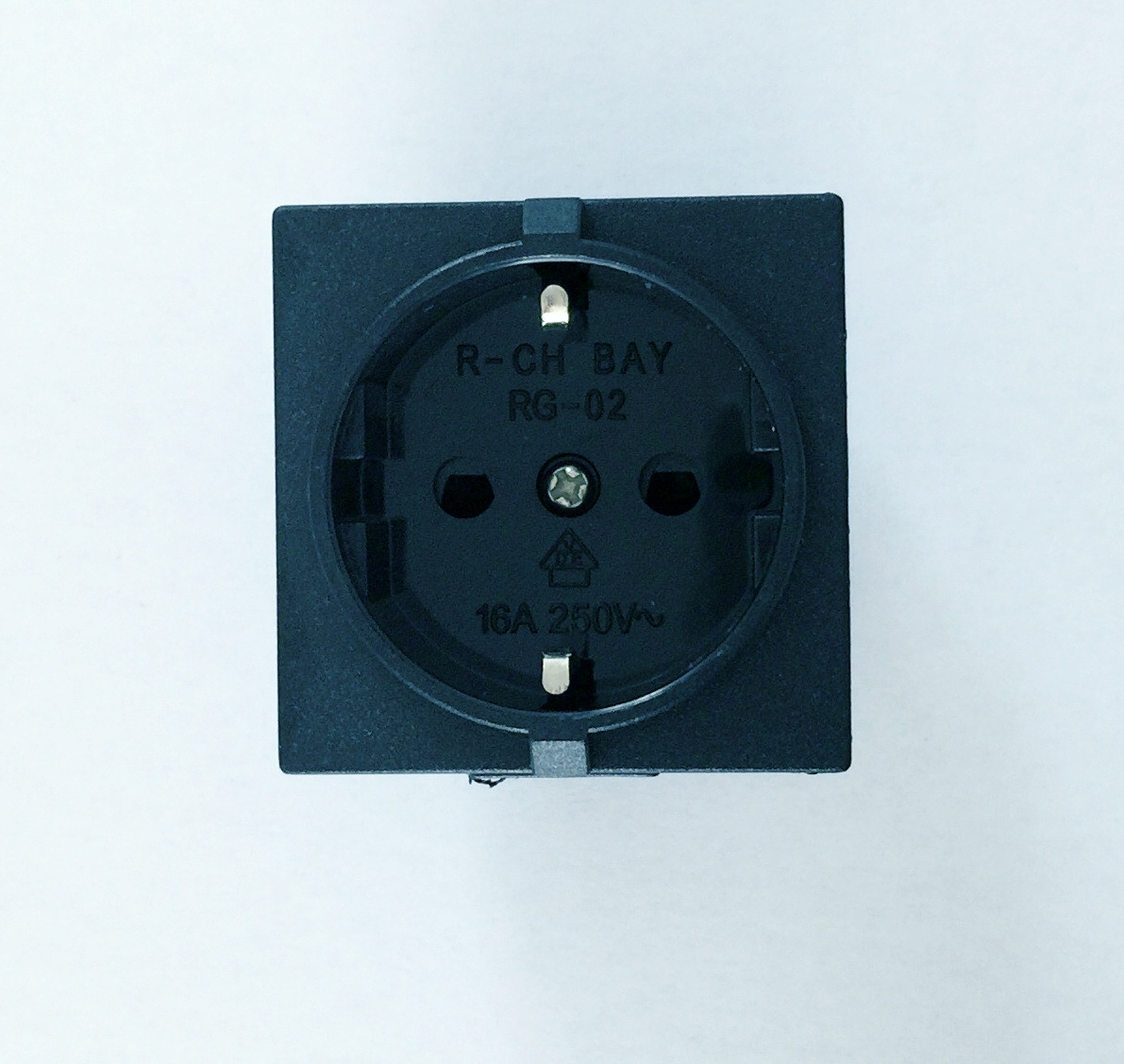 European Power Socket Outlet Plug Power German Receptacle AC 250V 16A Black 1pcs
