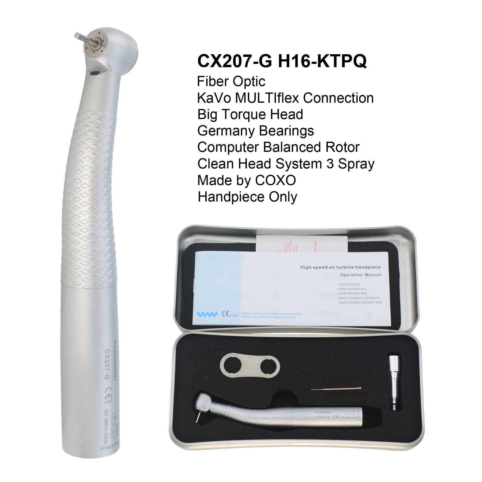 US COXO Fiber Optic Large Handpiece Fits KaVo Compatible LED Coupler CX207-GK-TP