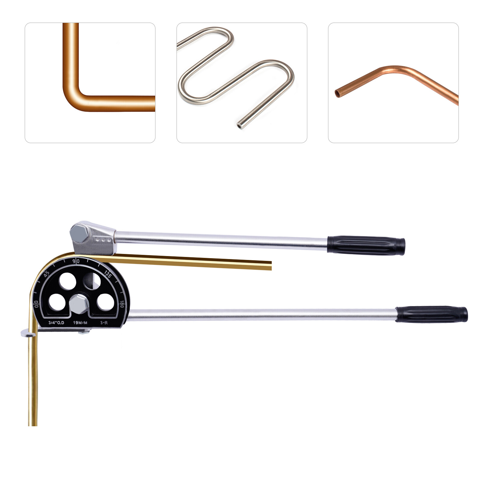 Manual Copper Pipe Bender HVAC Refrigeration Ratcheting Tube Bender 19mm/3/4inch