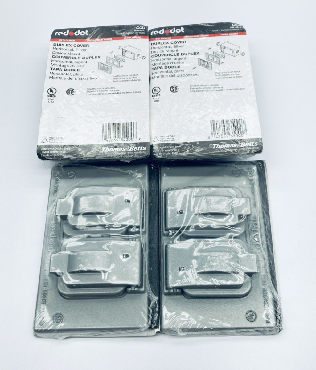 Lot of 4 Red Dot CCD / WR100-C Duplex Weatherproof Cover 1-Gang w/ gasket