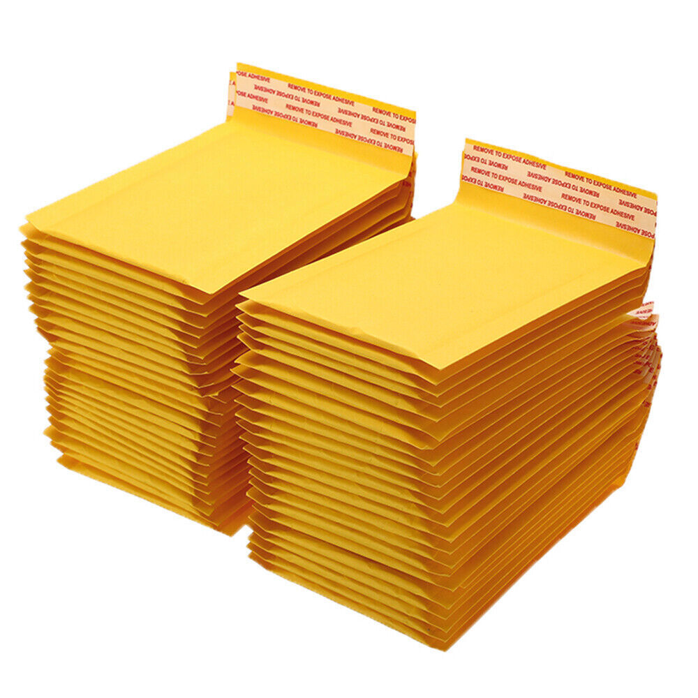 25 50 100 Packs Padded Envelopes Kraft Bubble Mailers Shipping Mailing Bags