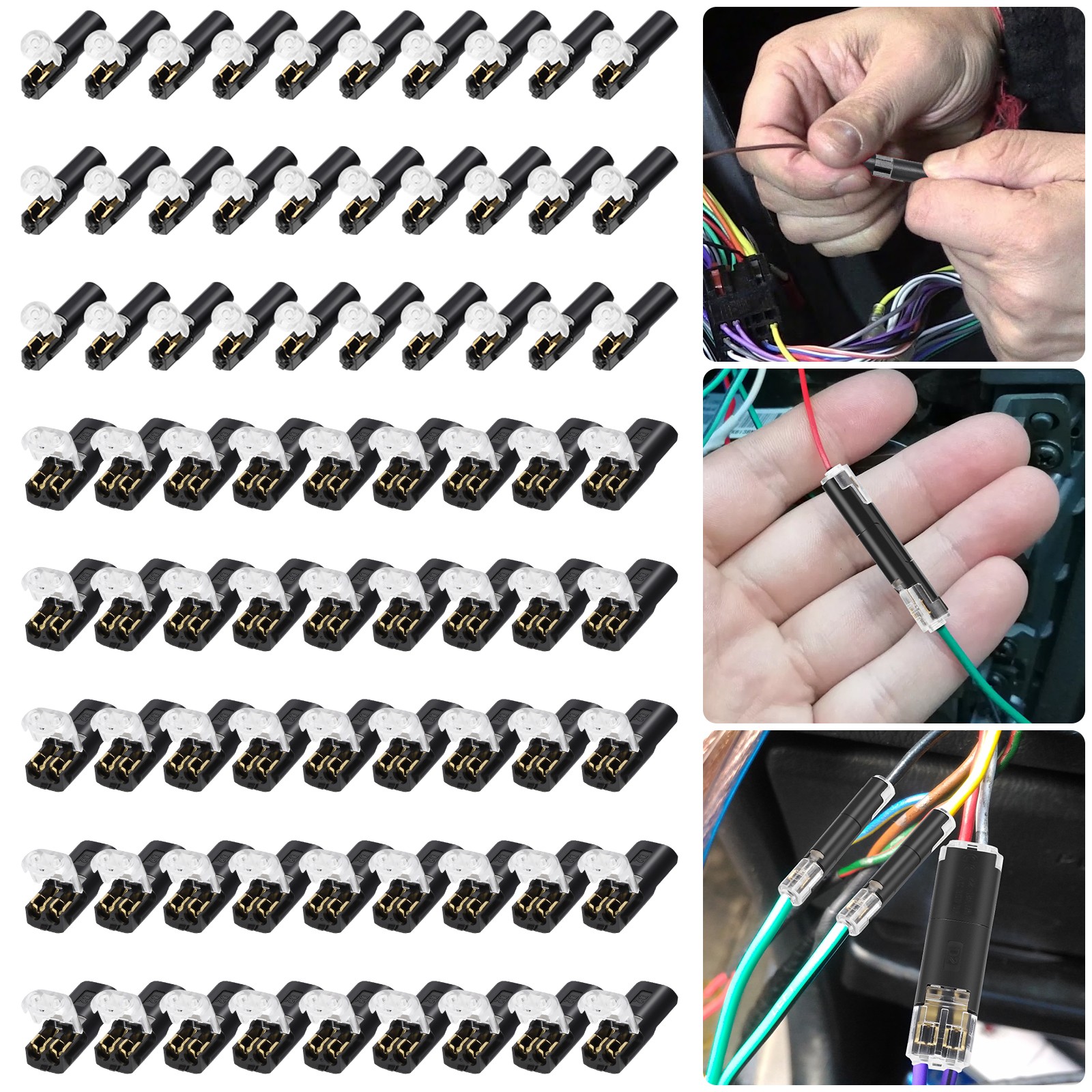 80Pcs Plug-In Quick Wire Connectors Reusable Clamp Terminal Blocks For Cables