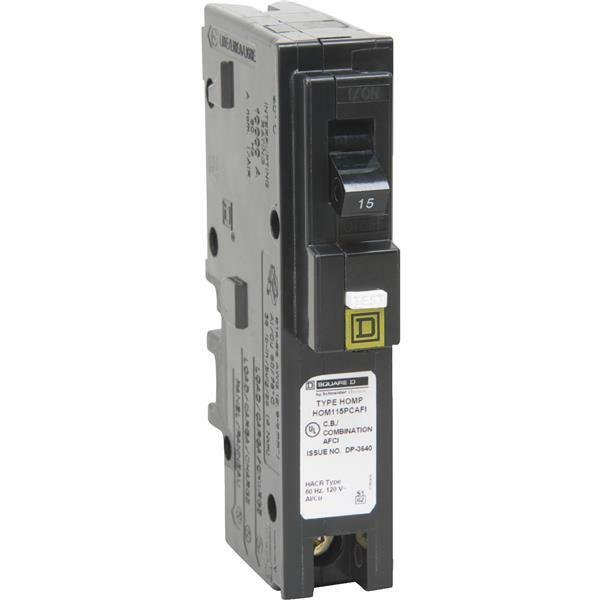 (3)-Square D Homeline 15A Single-Pole CAFCI Plug-On Neutral Combination Arc