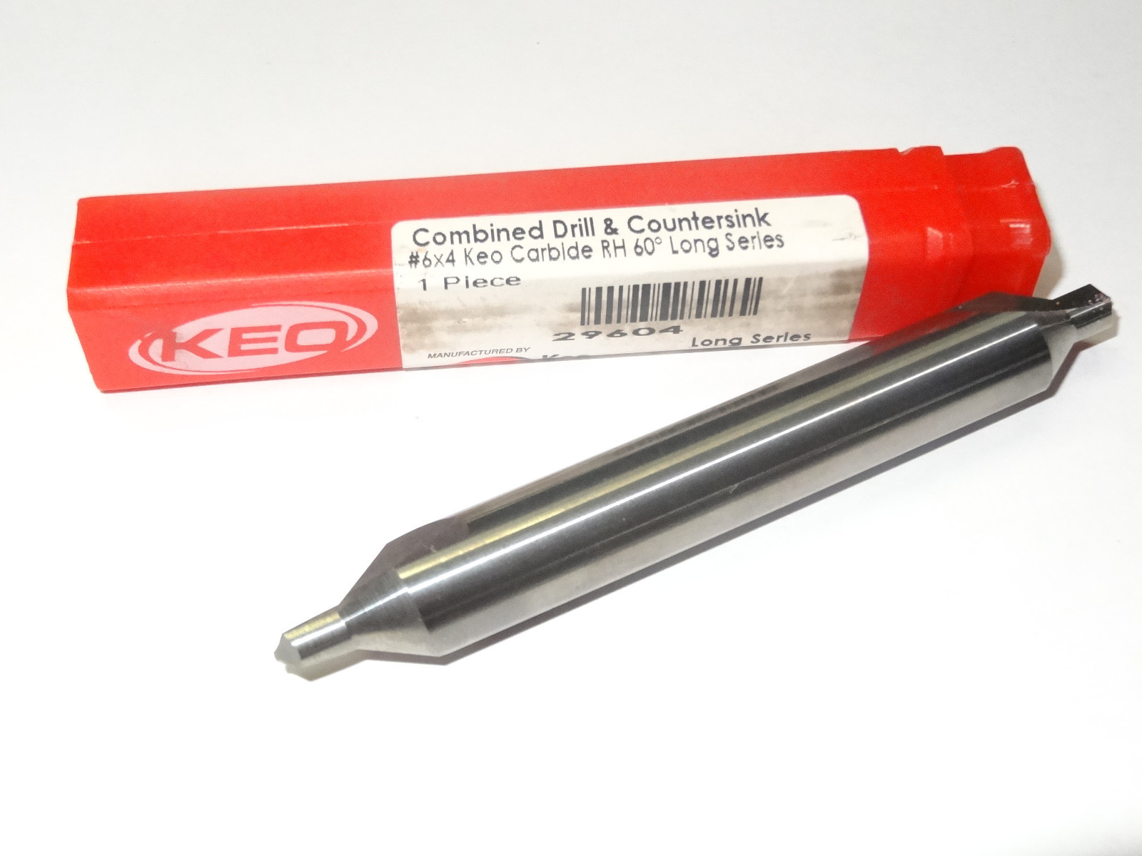 KEO CUTTERS #6 x 4″ Long Carbide 60 Degree Combined Drill & Countersink 29604