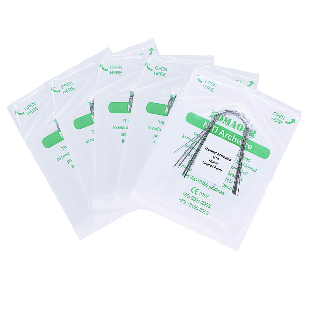5×Dental Orthodontic Lingual Heat Thermal Activated Round Arch Wires 014 Upper