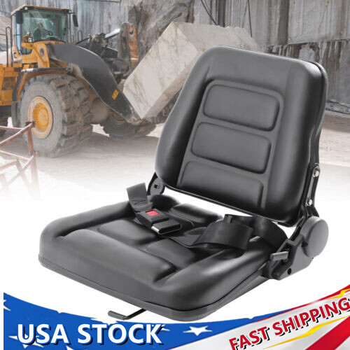 NEW UNIVERSAL FORKLIFT SEAT FITS CLARK CAT HYSTER YALE TOYOTA MITSUBISHI BLACK