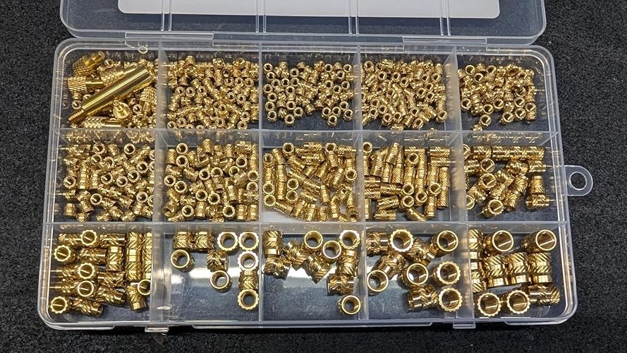 Brass Heat Set Threaded Inserts Kit Metric Assortment Knurled Nuts 3D Printing 5
