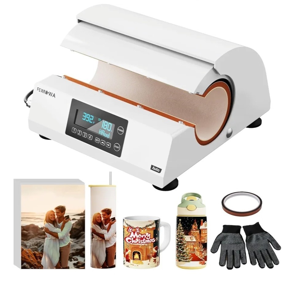 NEW~ Fewnvwa Auto Tumbler Heat Press YF65G-30oz- DIY Craft/Cup/Tumblers w/Paper