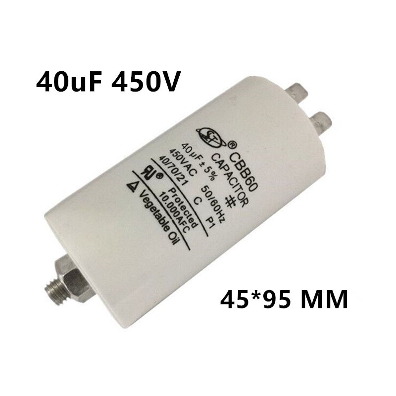 CBB60 20uf 25uf 30uf 35/40uf 50uf 60uf 70uf 450VAC Capacitor 4 PINS Screws Studs