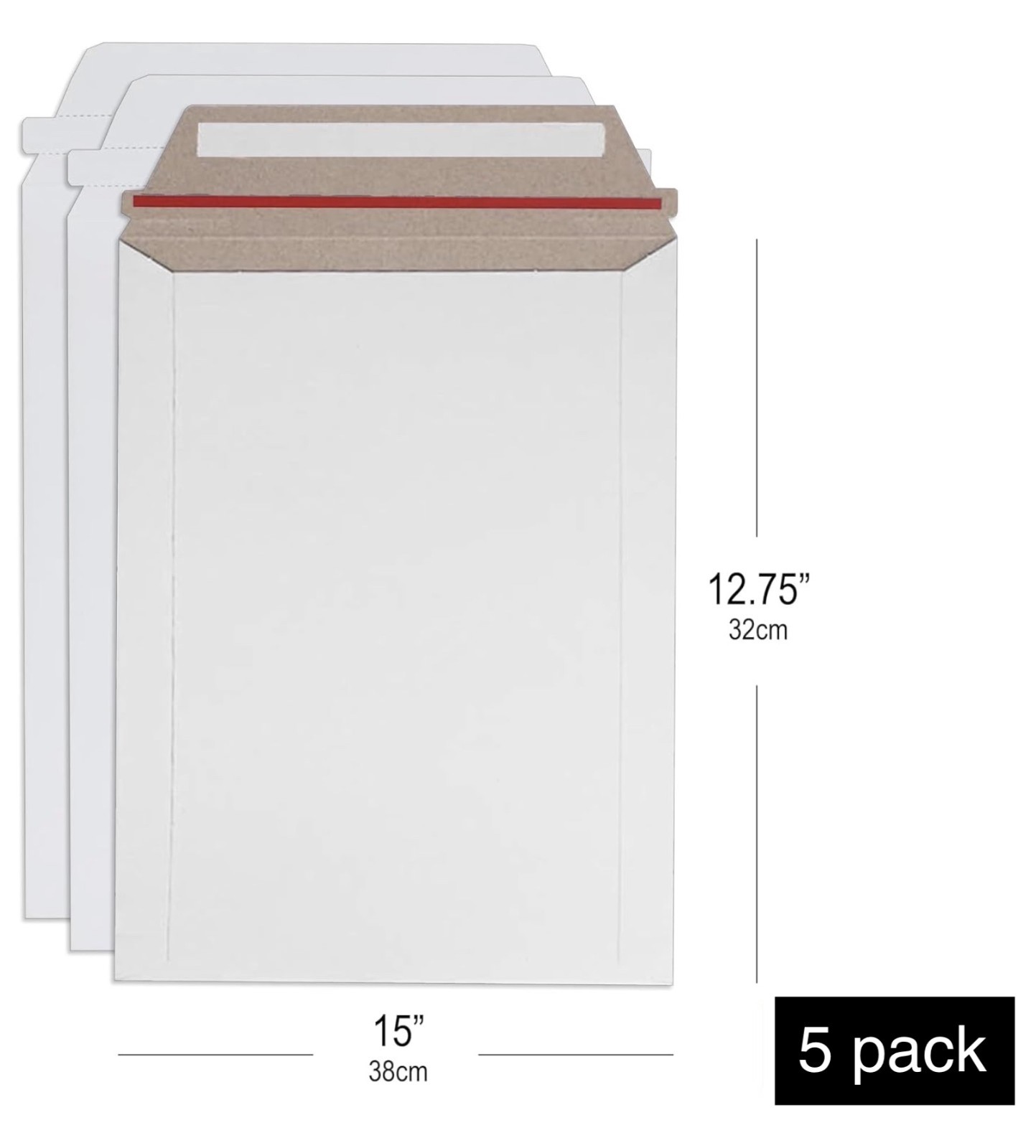 5 pack-12.75×15 Rigid Photo/Magazine Mailers Envelopes Self-Seal Rigid Mailers