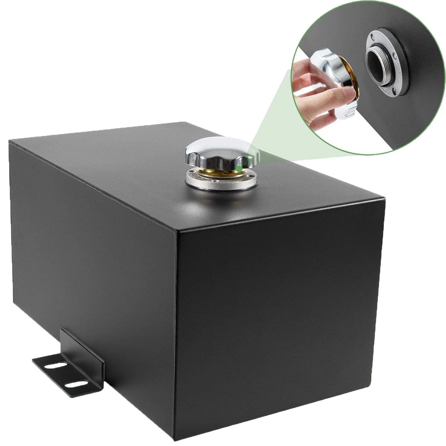 5 Gallon 14 Gauge Steel Hydraulic Fluid Reservoir Tank,Inlet 1-1/2″& Outlet 3/4″