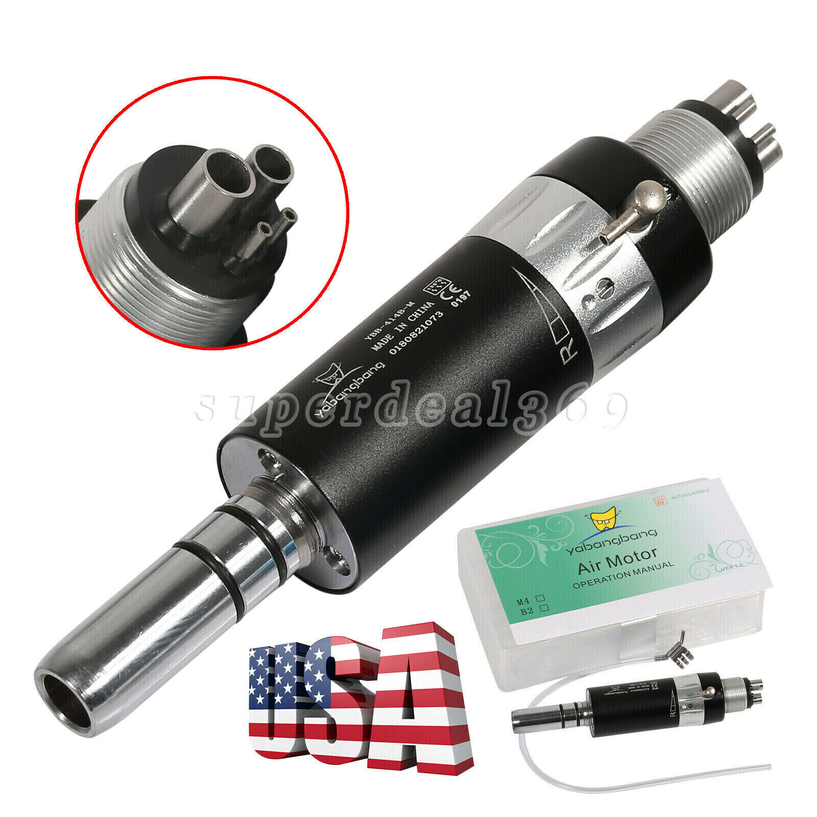 Dental slow low speed straight handpiece/contra angle/air motor 2/4h fit NSK mx