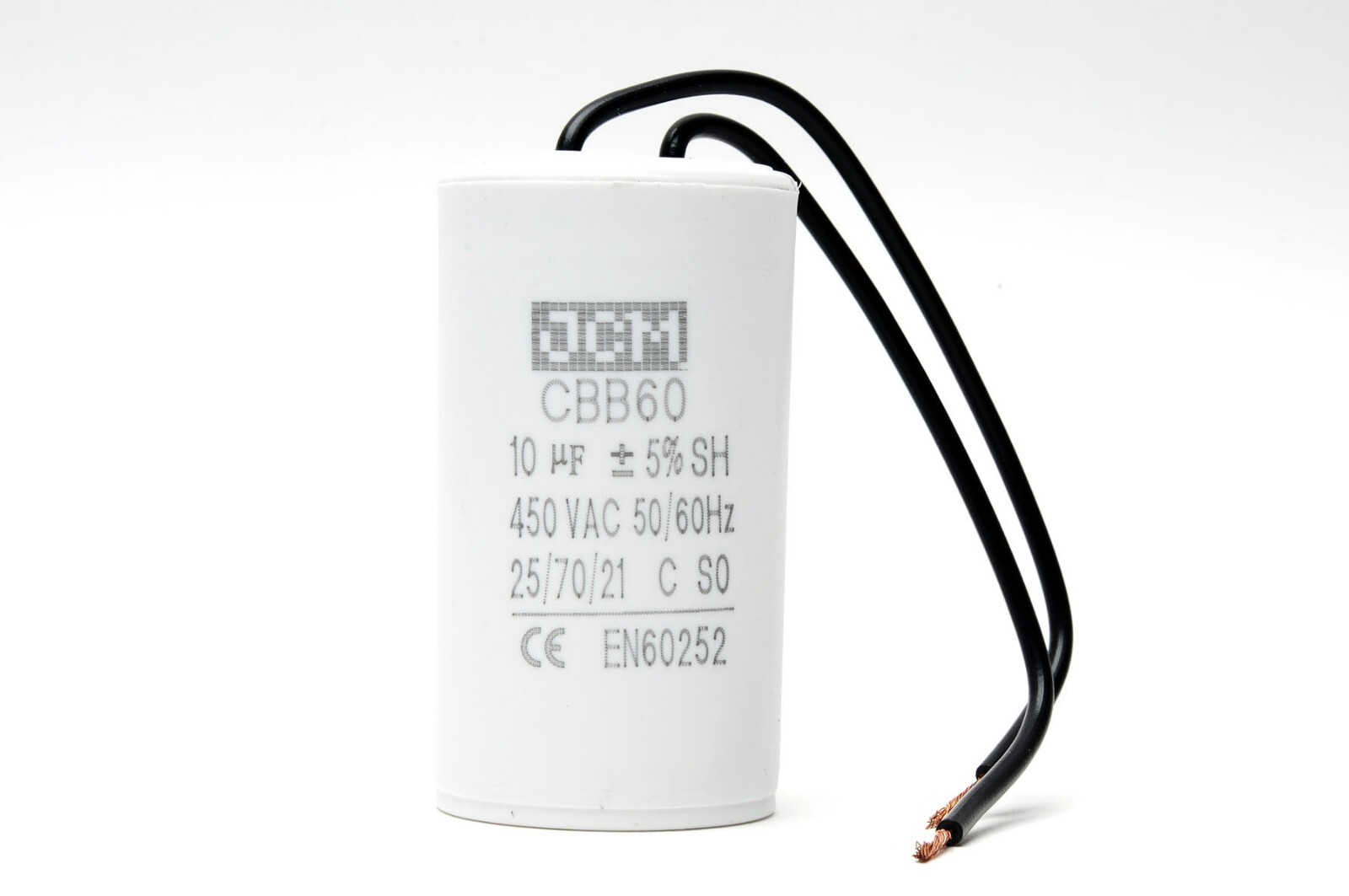 10UF 450VAC Wire Motor Run Capacitor 450V AC CBB60 10 UF Round White 50/60HZ Cap