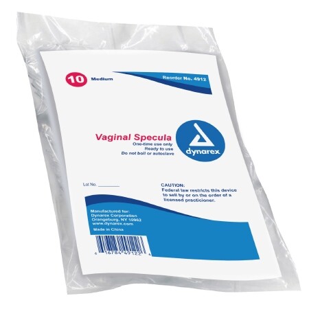 Dynarex Vaginal Speculum, NonSterile, Medium, Bag of 10 – 2 Pack