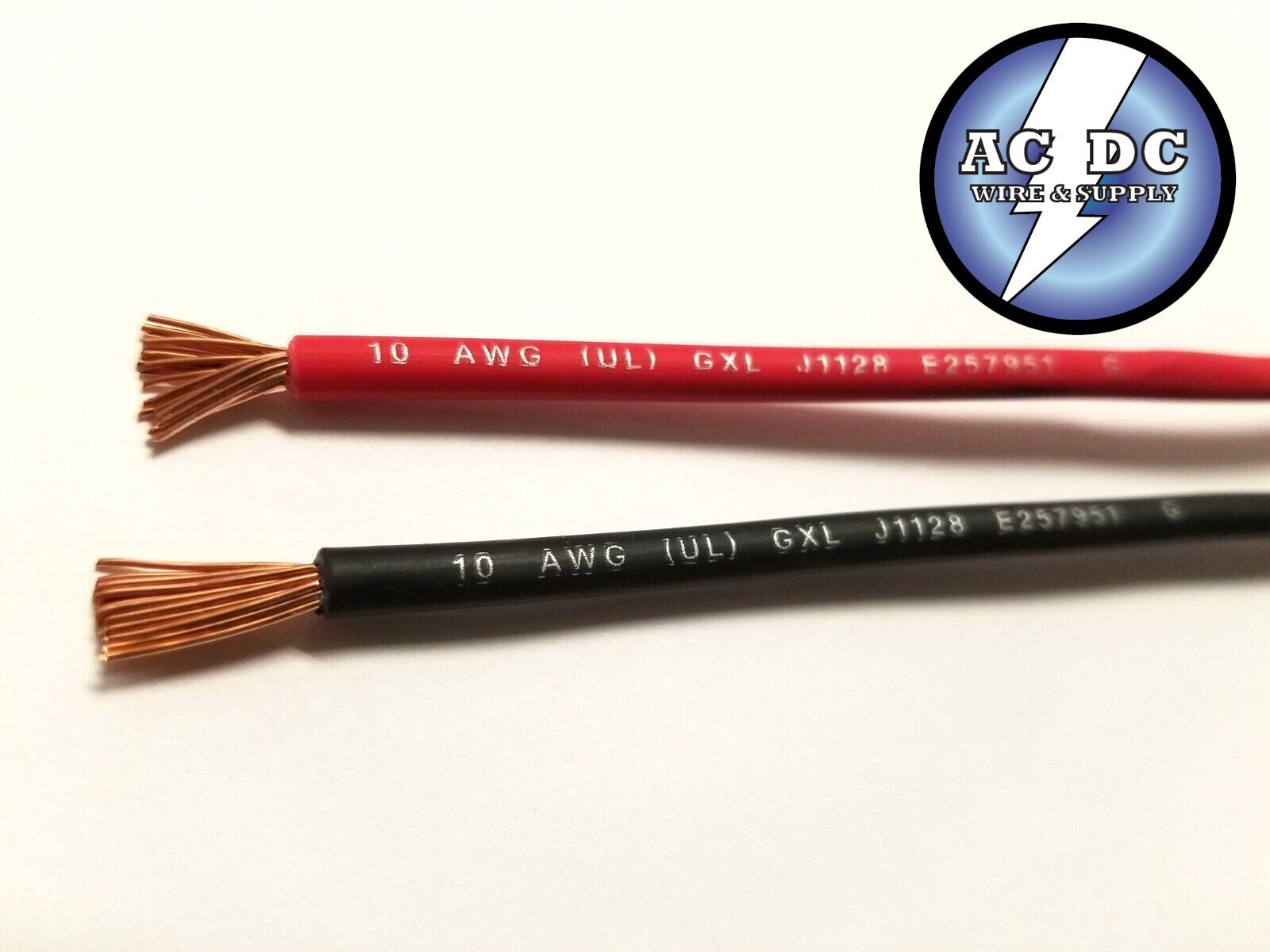 AUTOMOTIVE WIRE 10 AWG HIGH TEMP GXL 100 FT BLACK 100 FT RED WITH LEGEND PRINT
