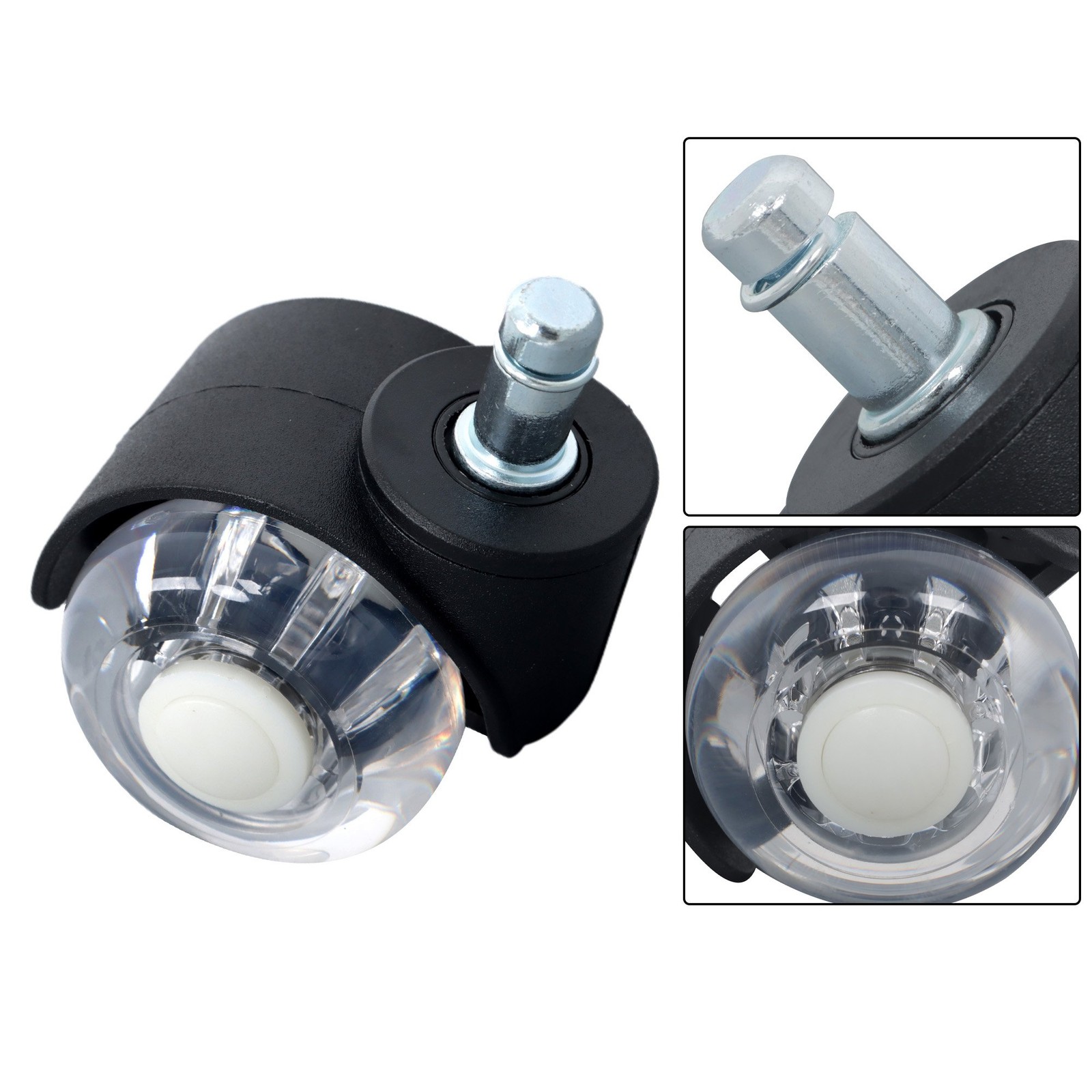 2 INCH Heavy Duty Office Chair Caster Rubber 360° Swivel Wheels Replacement Set
