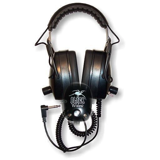 DetectorPro Black Widow Headphones with 1/4″ Angle Plug for Metal Detector